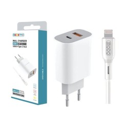 Modorwy PD Wall Charger MA1116 USB 2.0+Type-C with Lightning cable 5V 3.1A White Modorwy PD Wall Charger MA1116 USB 2.0+Type-C with Lightning cable 5V 3.1A White